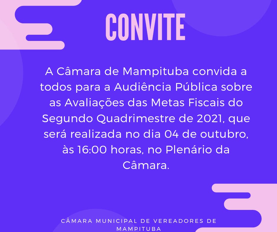 Convite para Audiência Pública